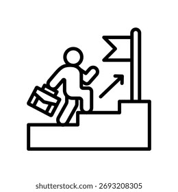 Career Path Icon Line Vector Illustration