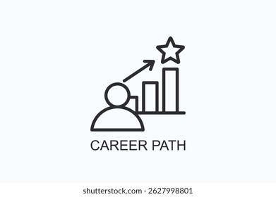 Icono De Trayectoria Profesional O Logotipo Ilustración vectorial Aislada