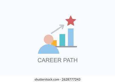 Icono De Trayectoria Profesional O Logotipo Ilustración vectorial Aislada
