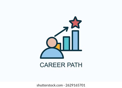 Icono De Trayectoria Profesional O Logotipo Ilustración vectorial Aislada
