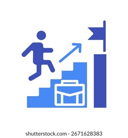 Ilustração de vetor misto do ícone da trajetória de carreira