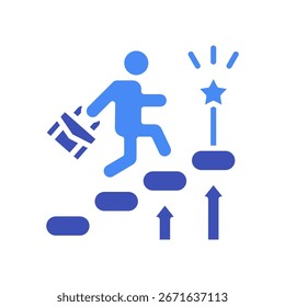 Ilustração de vetor misto do ícone da trajetória de carreira