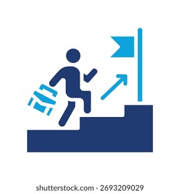 Career Path Icon Mixed Vector Illustration