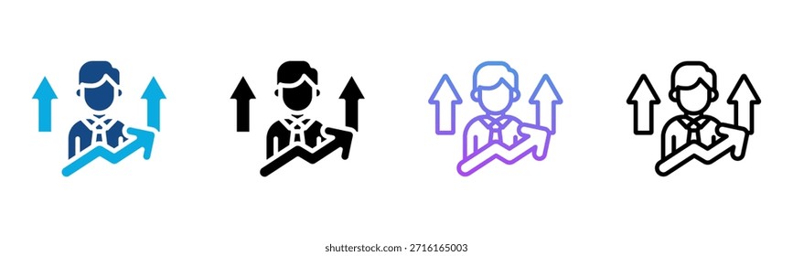 Icono de trayectoria profesional Ilustración vectorial de estilos múltiples
