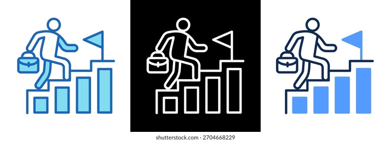 Icono de trayectoria profesional tripplestyle Ilustración vectorial