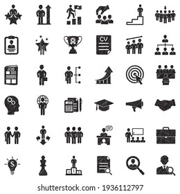 Career Path Icons. Black Scribble Design. Vector Illustration.