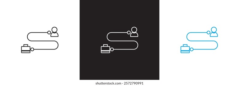 Career path Line Icon.  isolated on white and black background. vector illustration. EPS 10 