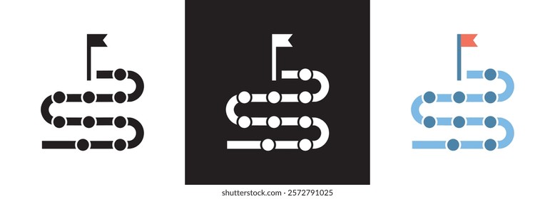 Career path Line Icon.  isolated on white and black background. vector illustration. EPS 10 