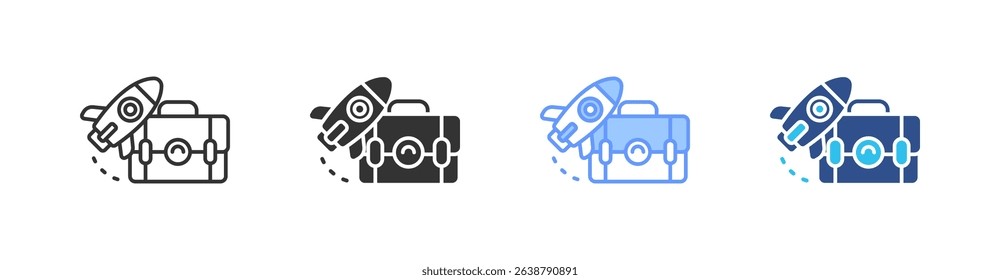 Career Path Multi Style Icon Set Vector