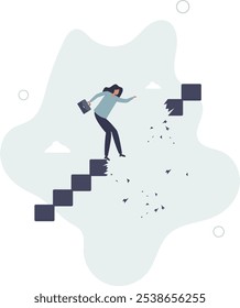 Obstáculo de carreira, problema ou risco de negócio, desafio para alcançar o sucesso ou liderança para superar a dificuldade concept.flat caracteres.