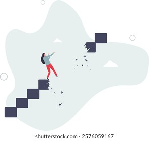 Career path obstacle, business problem or risk, challenge to achieve success or leadership to overcome difficulty concept.flat characters.