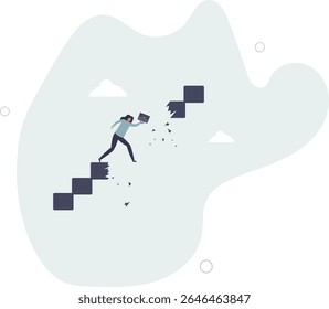 Career path obstacle, business problem or risk, challenge to achieve success or leadership to overcome difficulty concept. character life .