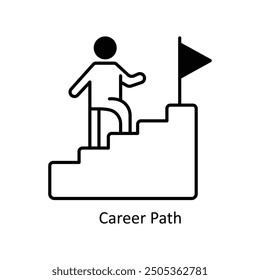 Career Path  vector filled outline Icon Design illustration. Graphic Design Symbol on White background EPS 10 File