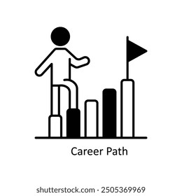 Career path vector filled outline Icon Design illustration. Graphic Design Symbol on White background EPS 10 File