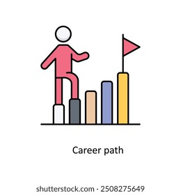 Career path vector filled outline Icon Design illustration. Graphic Design Symbol on White background EPS 10 File