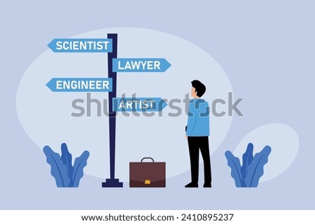 Career path, work direction or choose the right way to success 2d flat vector illustration