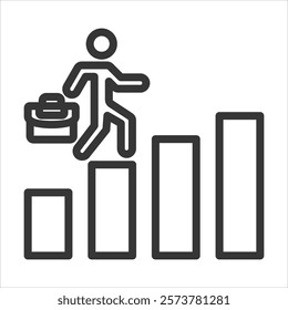 Career Pathing Outline Icon Vector Illustration