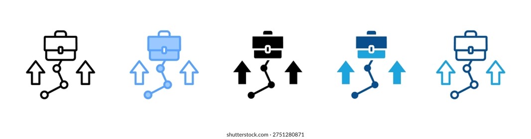 Career Pathway icon multiple style and collection