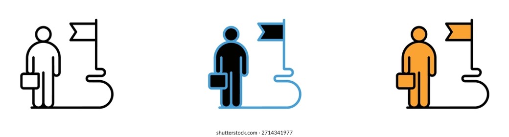 Career Pathway icon vector. goal achievement, career progression, and strategic planning symbol. vector illustration.