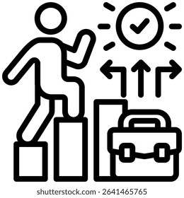 Career Pathways Icon Line Vector Illustration
