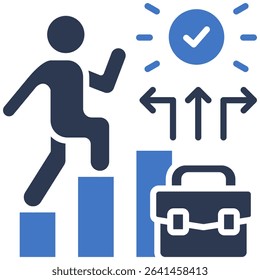 Career Pathways Icon Mixed Vector Illustration