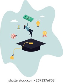Planificación de carrera para empleados, desarrollo personal o motivación para lograr el objetivo o el éxito laboral, la mejora o el crecimiento de la carrera.