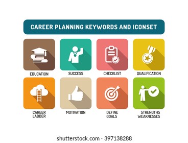 Career Planning Flat Icon Set