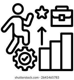 Career Planning Icon Line Vector Illustration
