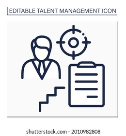 Career planning line icon. Combination of structured planning and active choice managing professional career. Talent management concept. Isolated vector illustration. Editable stroke