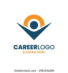 Career point logo template design. Leadership logo. Growth and success concept.