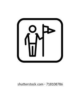 Career pointer illustration. Employee skills line pictogram. Development and advancement outline vector icon.