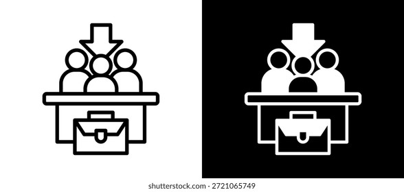 Ícone de Pressão de Carreira branco preto Ilustração de vetor