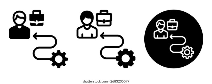 Icono de proceso de carrera Colección Glifo y Ilustración vectorial mixta