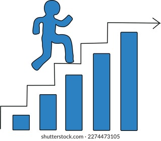 Career progress, business progress graph, education progress, growth chart