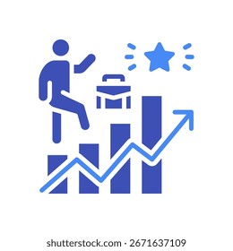 Ilustração de vetor misto do ícone de progresso de carreira