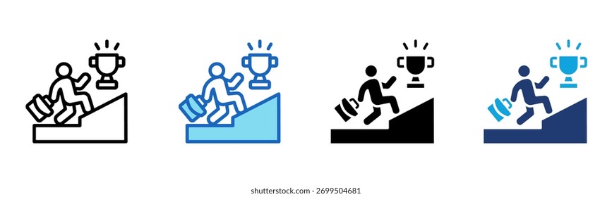 Career Progression Icon Multi Style Vector Illustration