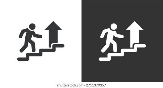 Icono de progresión profesional. Icono de la serie de glifos sólidos