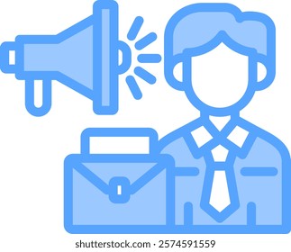 Career Promotion Icon blue Vector Illustration