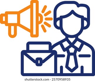 Career Promotion Icon color line Vector Illustration