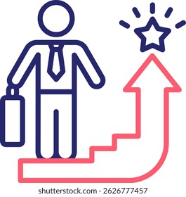 Career Promotion Icon Color Vector Illustration