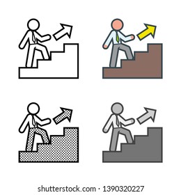 Career Promotion Icon in Different Color and Style