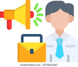 Career Promotion Icon Flat Vector Illustration