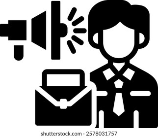 Career Promotion Icon Glyph Vector Illustration