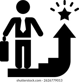 Career Promotion Icon Glyph Vector Illustration