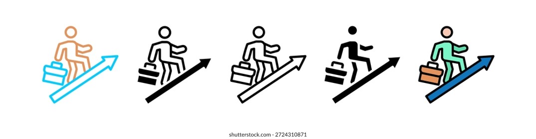 Career Promotion Multiple Style Icon Set Illustration