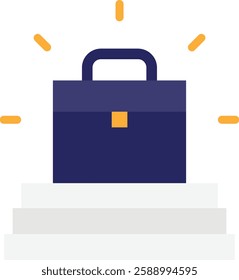 Career Promotion Work Icon Vector Flat Illustration