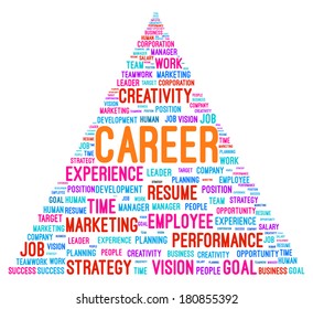 Career Pyramid Word Cloud Concept Vector