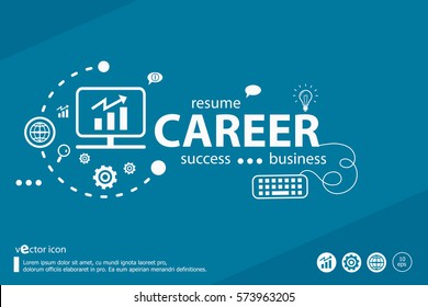 Career related words and marketing concept. Infographic business. Project for web banner and creative process.