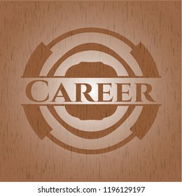 Career retro wooden emblem