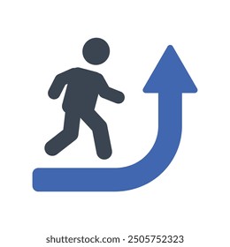 Career rise icon, Vector Graphics